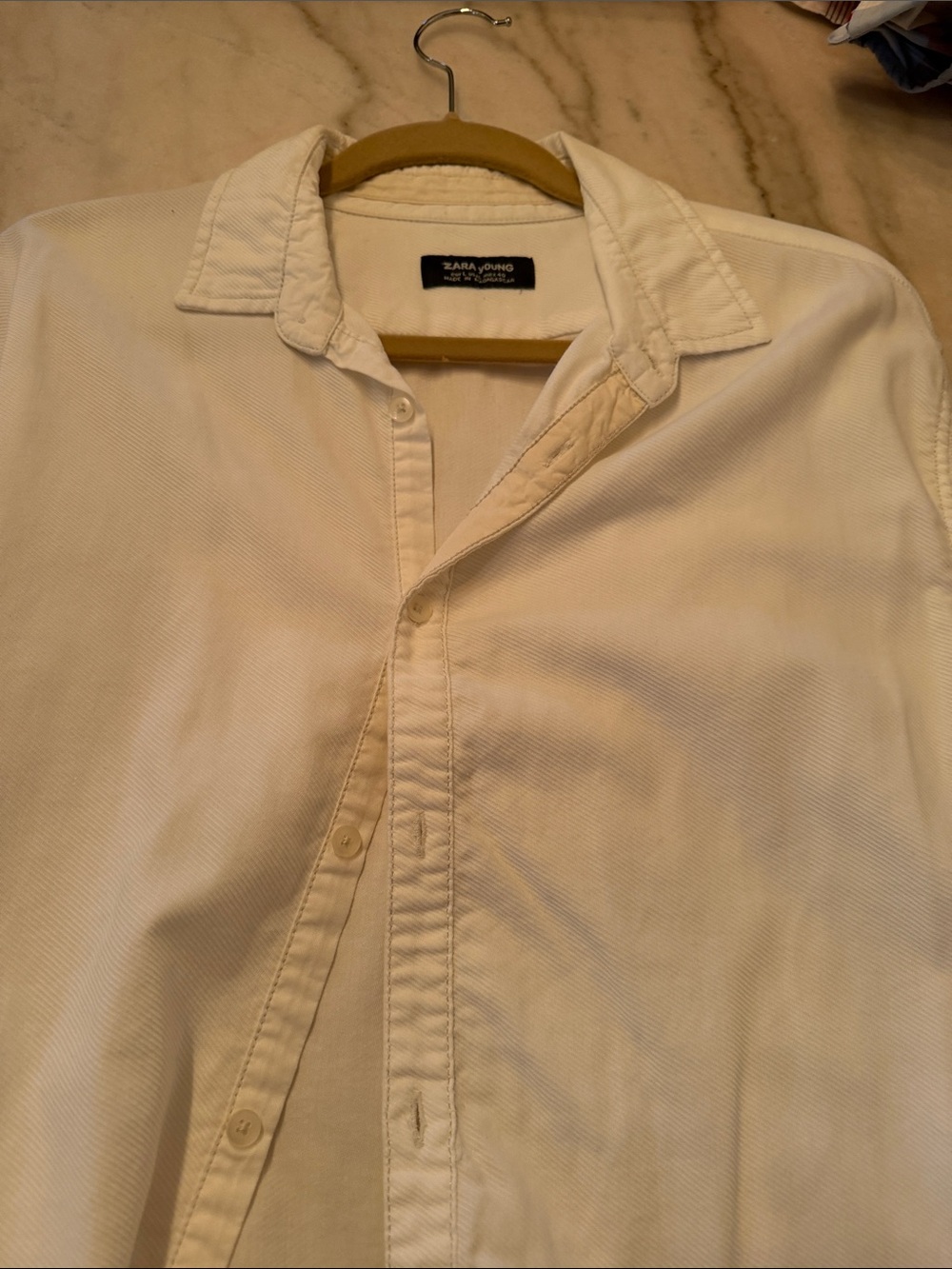 Zara Cream Men’s Button-Down Shirt